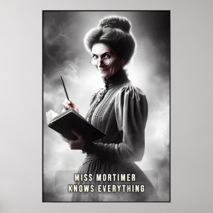 Affiche Portrait de Directrice d'École Creepy de l'Ère Vic