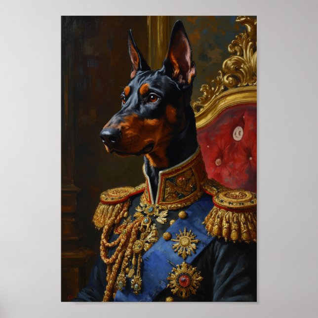 Affiche Portrait de Dobermann Royal (Devant)