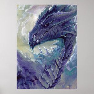 Affiche Portrait de dragon : violet