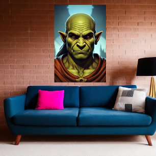 Affiche Portrait de Elf orc hybride mâle   Art AI