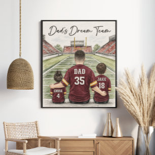 Affiche Portrait de famille de football de l'équipe de rêv