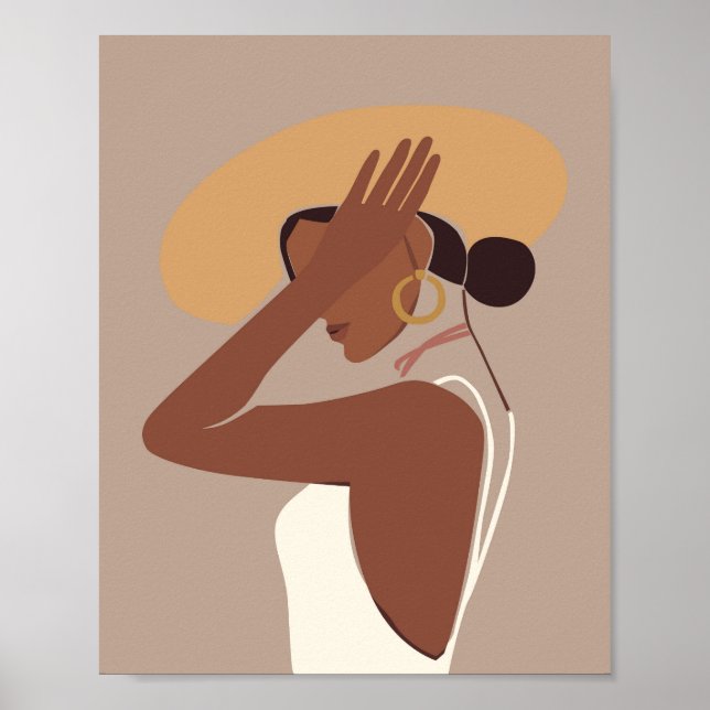 Affiche Portrait de femme Abstraite Boho (Devant)