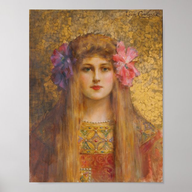 Affiche Portrait de Femme au turban fleuri (Devant)