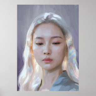 Affiche Portrait de femme calme et serein
