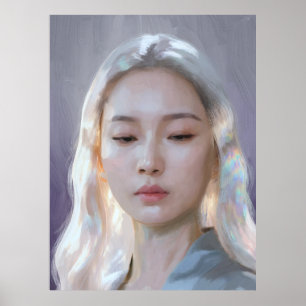 Affiche Portrait de femme calme et serein