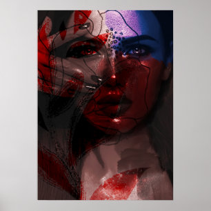 Affiche Portrait de femme de Bohemian Ombre Violet et de B