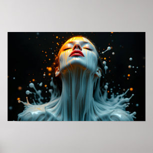 Affiche portrait de femme de mode Fine Art