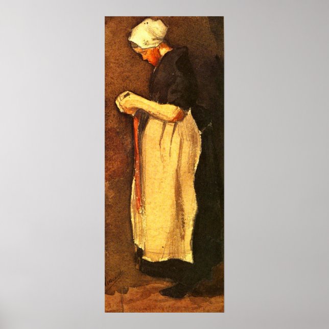 Affiche Portrait de femme de Scheveningen par Vincent van  (Devant)