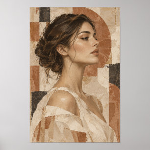 Affiche Portrait de femme élégante Abstrait Figuratif Neut