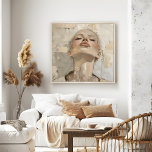 Affiche Portrait de femme moderne Peinture murale esthétiq<br><div class="desc">Améliorez votre espace avec le charme sophistiqué de "Modern Woman Portrait Peinture murale esthétique". Cette oeuvre captivante présente le portrait d'une jeune femme, magnifiquement rendue dans des tons beiges neutres avec des reflets subtils. Le design élégant et minimaliste exhale l'esthétique moderne, ce qui en fait une pièce parfaite pour toutes...</div>