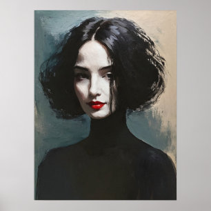 Affiche Portrait de femme mystérieuse sur toile