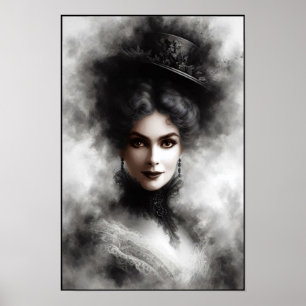 Affiche Portrait de femme victorienne mystérieuse Art