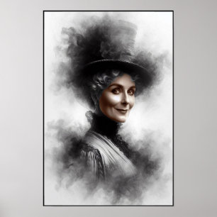 Affiche Portrait de femme victorienne mystérieuse Art