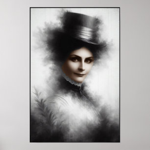 Affiche Portrait de femme victorienne mystérieuse Art