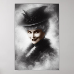 Affiche Portrait de femme victorienne mystérieuse Art
