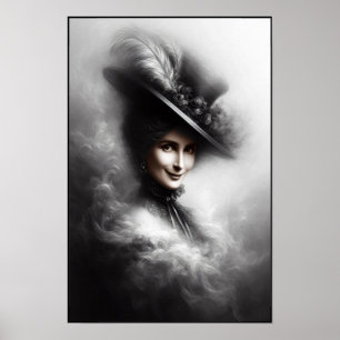 Affiche Portrait de femme victorienne mystérieuse Art
