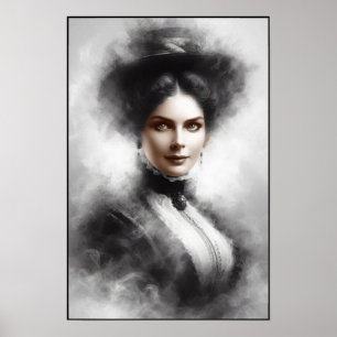 Affiche Portrait de femme victorienne mystérieuse Art