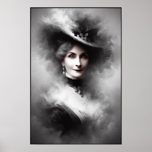 Affiche Portrait de femme victorienne mystérieuse Art