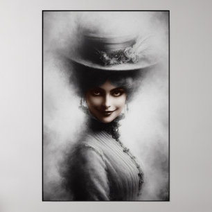 Affiche Portrait de femme victorienne mystérieuse Art