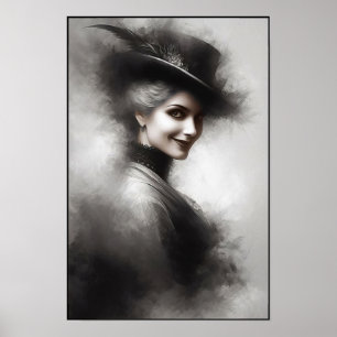 Affiche Portrait de femme victorienne mystérieuse Art