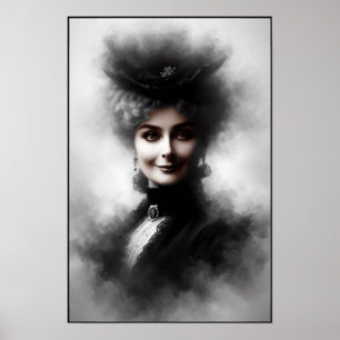 Affiche Portrait de femme victorienne mystérieuse Art