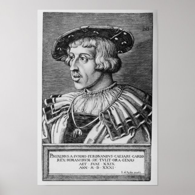 Affiche Portrait de Ferdinand I de Habsburg, 1531 (Devant)