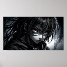 Portrait de fille anime grunge