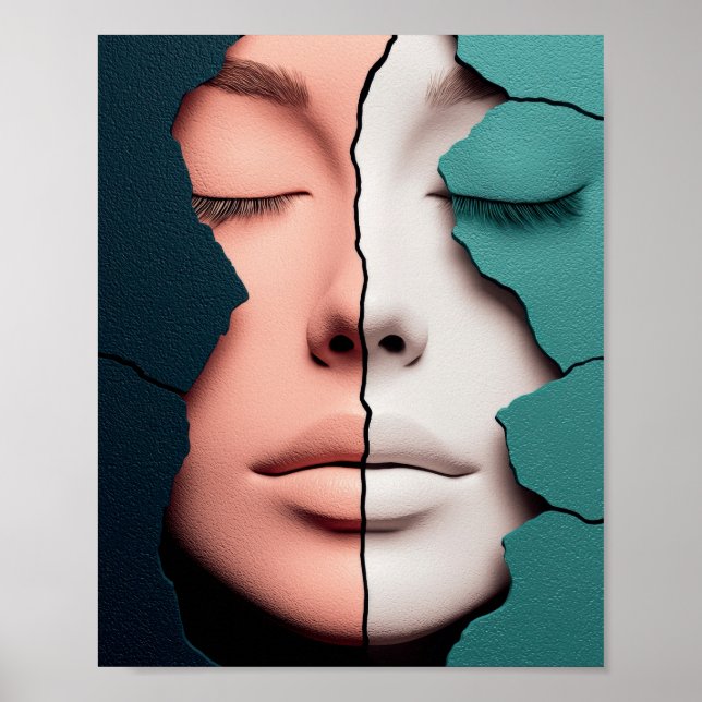 Affiche Portrait de fille en double harmonie (Devant)