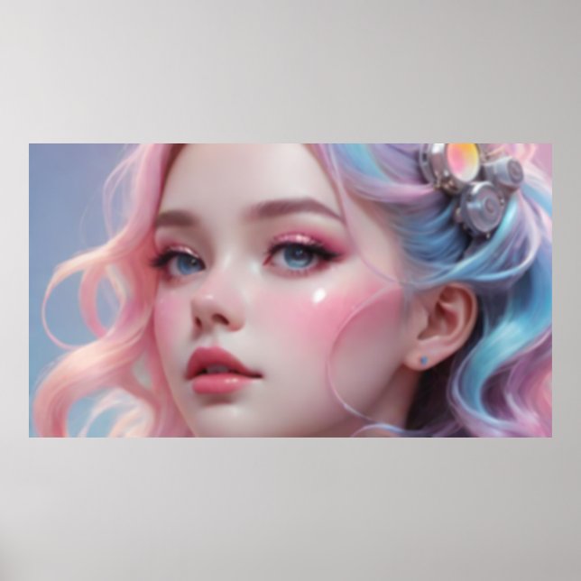 Affiche Portrait de fille flou 4 (Devant)