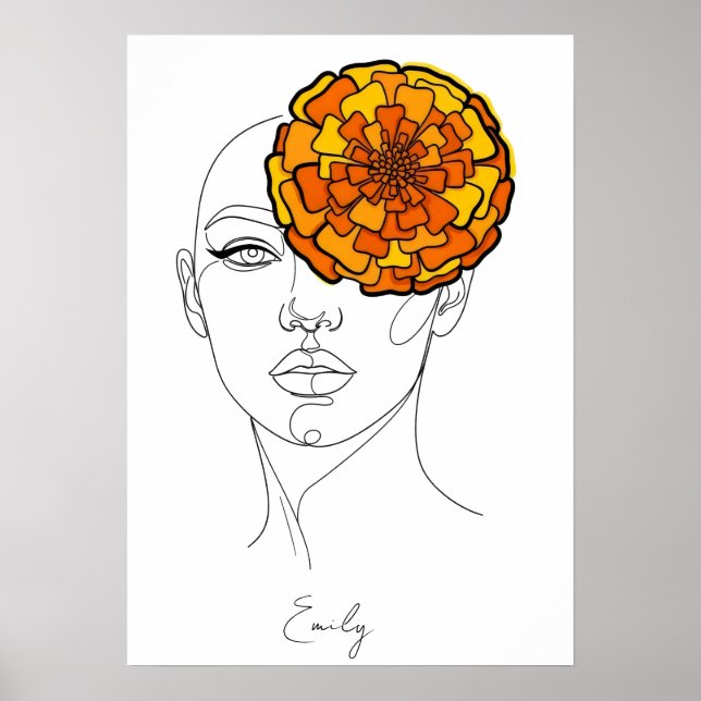 Affiche Portrait de fleur de naissance d'octobre personnal (Devant)