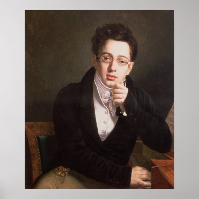 Affiche Portrait de Franz Schubert, compositeur autrichien (Devant)