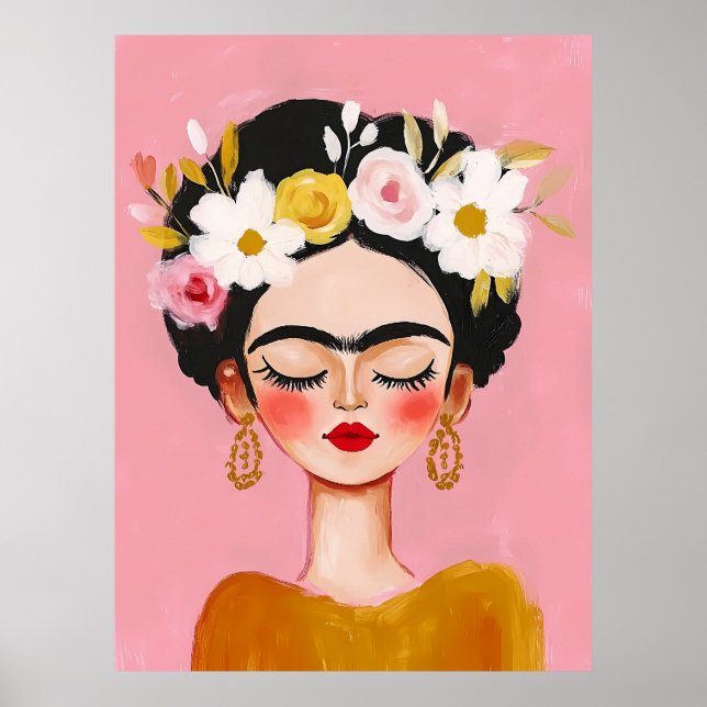 Affiche portrait de Frida Kahlo (Devant)