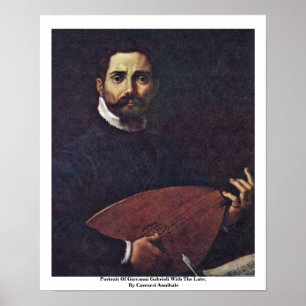 Affiche Portrait de Giovanni Gabrieli avec le luth