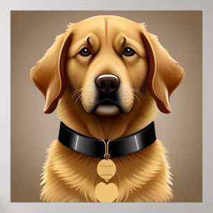 Affiche Portrait de Golden Retriever 