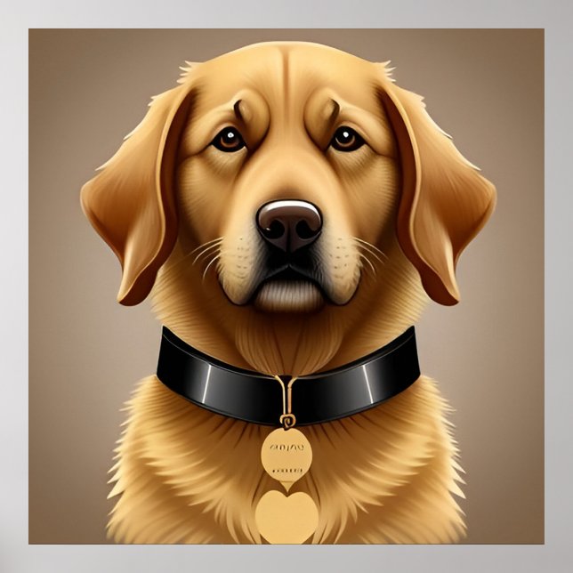 Affiche Portrait de Golden Retriever  (Devant)