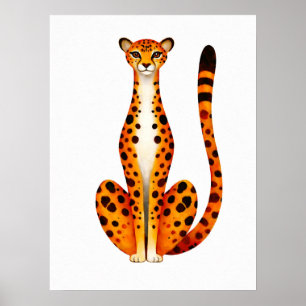 Affiche Portrait de guépard tacheté