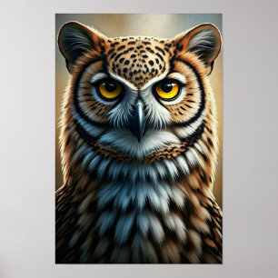 Affiche Portrait de hibou majestueux sur toile
