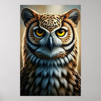 Affiche Portrait de hibou majestueux sur toile