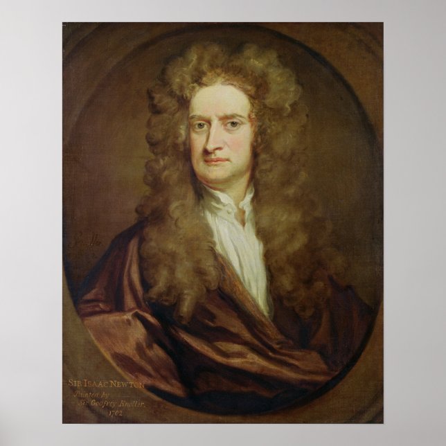 Affiche Portrait de Isaac Newton 1702 (Devant)