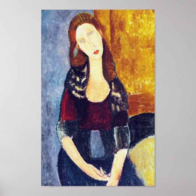 Affiche Portrait de Jeanne Hebuterne, Modigliani (Devant)