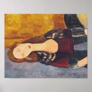 Affiche Portrait de Jeanne Hebuterne par Amedeo Modigliani