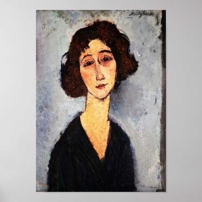 Affiche Portrait de Jeune Femme, Modigliani (Devant)