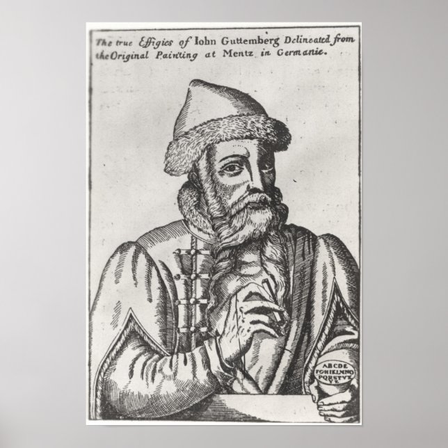 Affiche Portrait de Johannes Gutenberg (Devant)