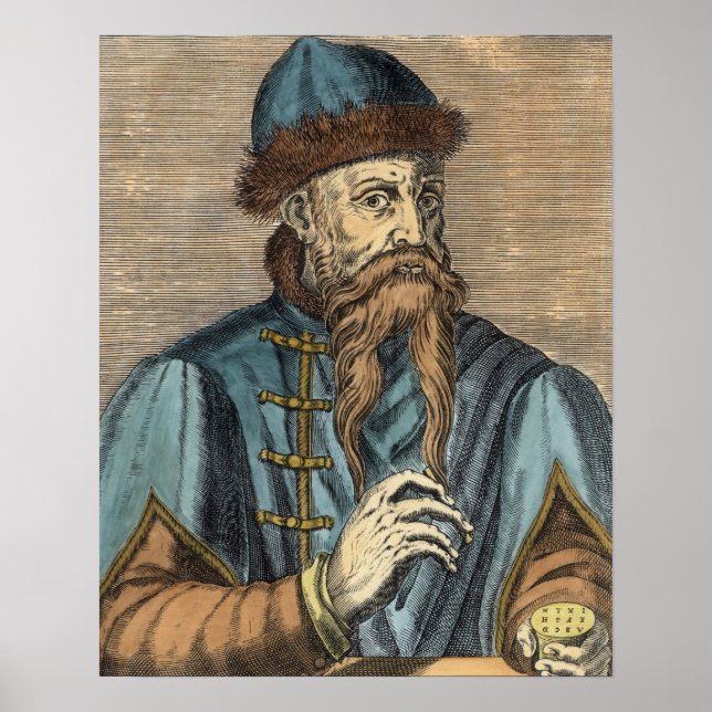 Affiche Portrait de Johannes Gutenberg (Devant)