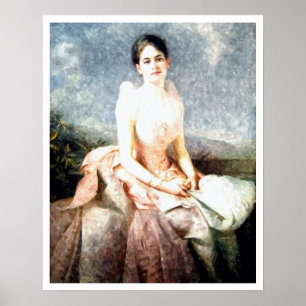 Affiche Portrait de Juliette Gordon d'aquarelle bas