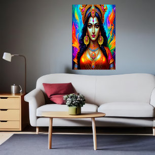 Affiche Portrait de la déesse hindoue Mariamman   Art AI