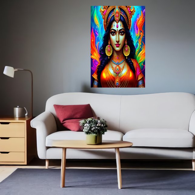 Affiche Portrait de la déesse hindoue Mariamman | Art AI (Créateur téléchargé)