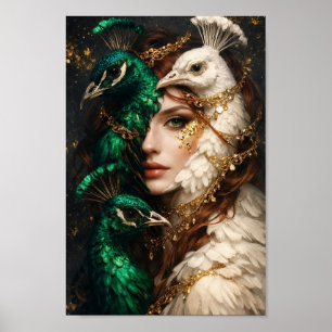 Affiche Portrait de la déesse paon Reine de fantasy