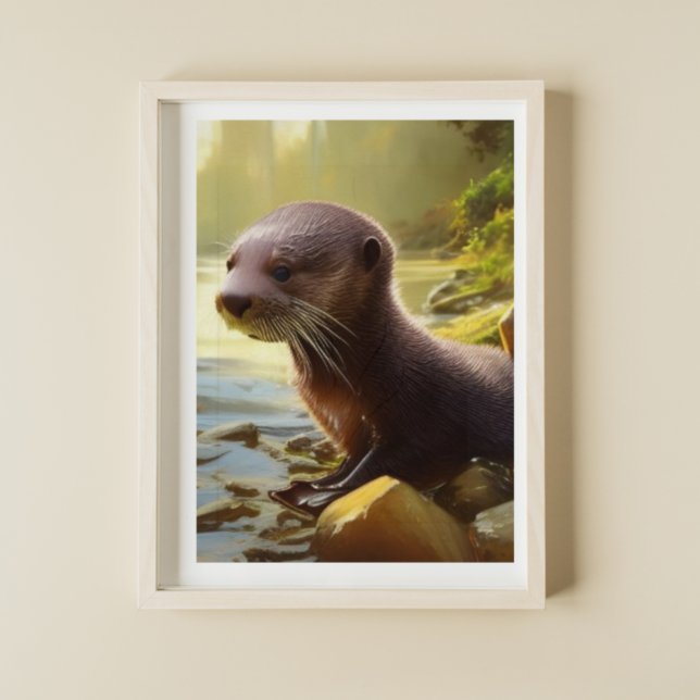 Affiche Portrait de la faune de Baby Otter (Créateur téléchargé)