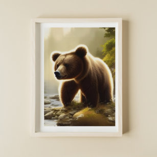 Affiche Portrait de la faune de l'ours Brown
